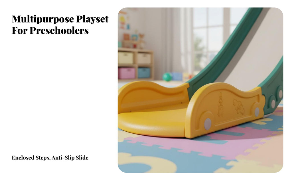 Multifunctional Toddler Slide Swing Set 3-in-1 Design Toddler Slide and Swing Set Safety Material Indoor Plastic Playset Non-Slip Steps for Toddlers, Babies, Preschoolers, Playroom, Living Room, Nursery, Backyard