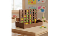 Four in a Row Game Educational Wooden Four in a Row Game Two Player for Classroom