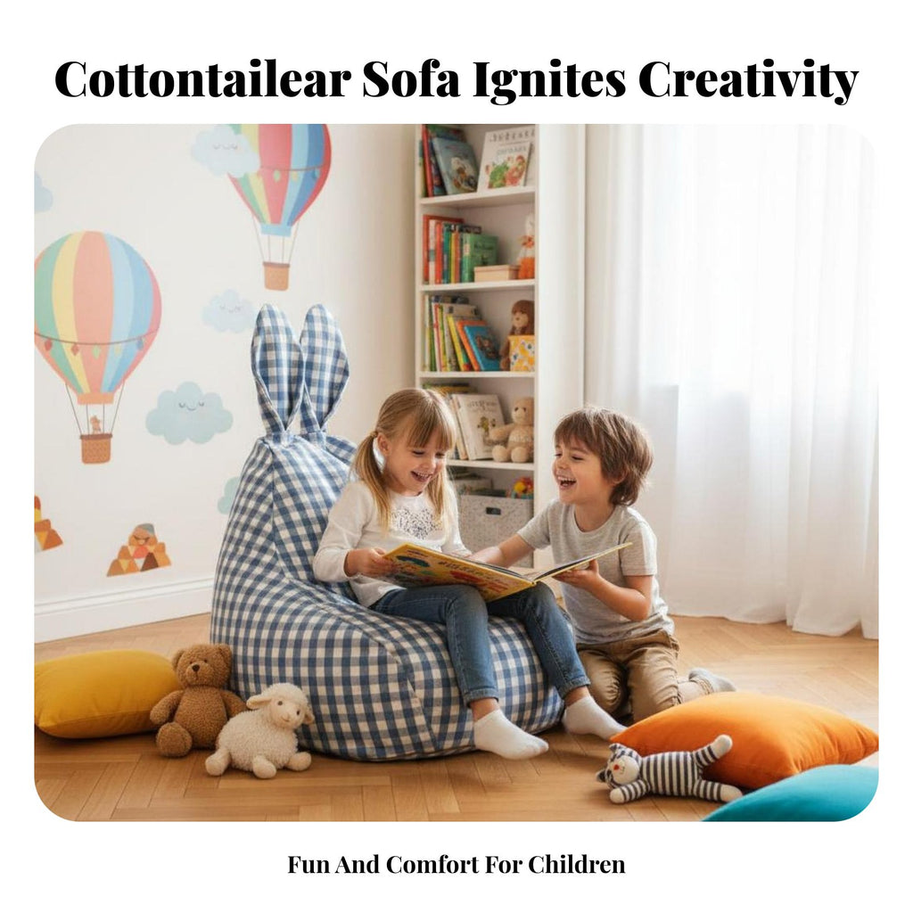 kids' Bean Bag Chair Nordic the childrene creature Character Pouf Comfortable Seating launderable Cover for Parents