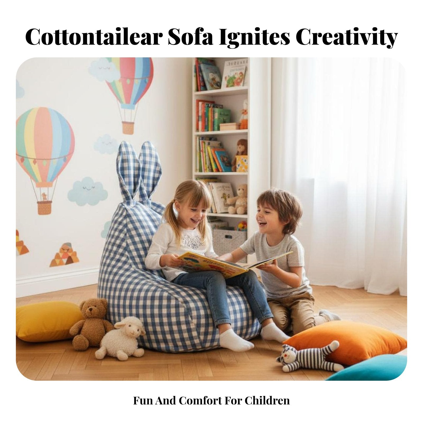 kids' Bean Bag Chair Nordic the childrene creature Character Pouf Comfortable Seating launderable Cover for Parents