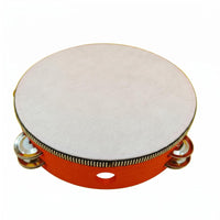 Double Row Tambourine Portable Red Tambourine Easy to Hold Percussion Instrument for Classroom