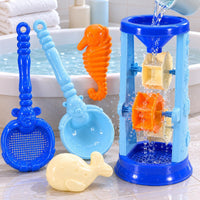 5 Pieces Beach Sand Toy Set Bright Colors Hourglass Sand Funnel Cartoon Design