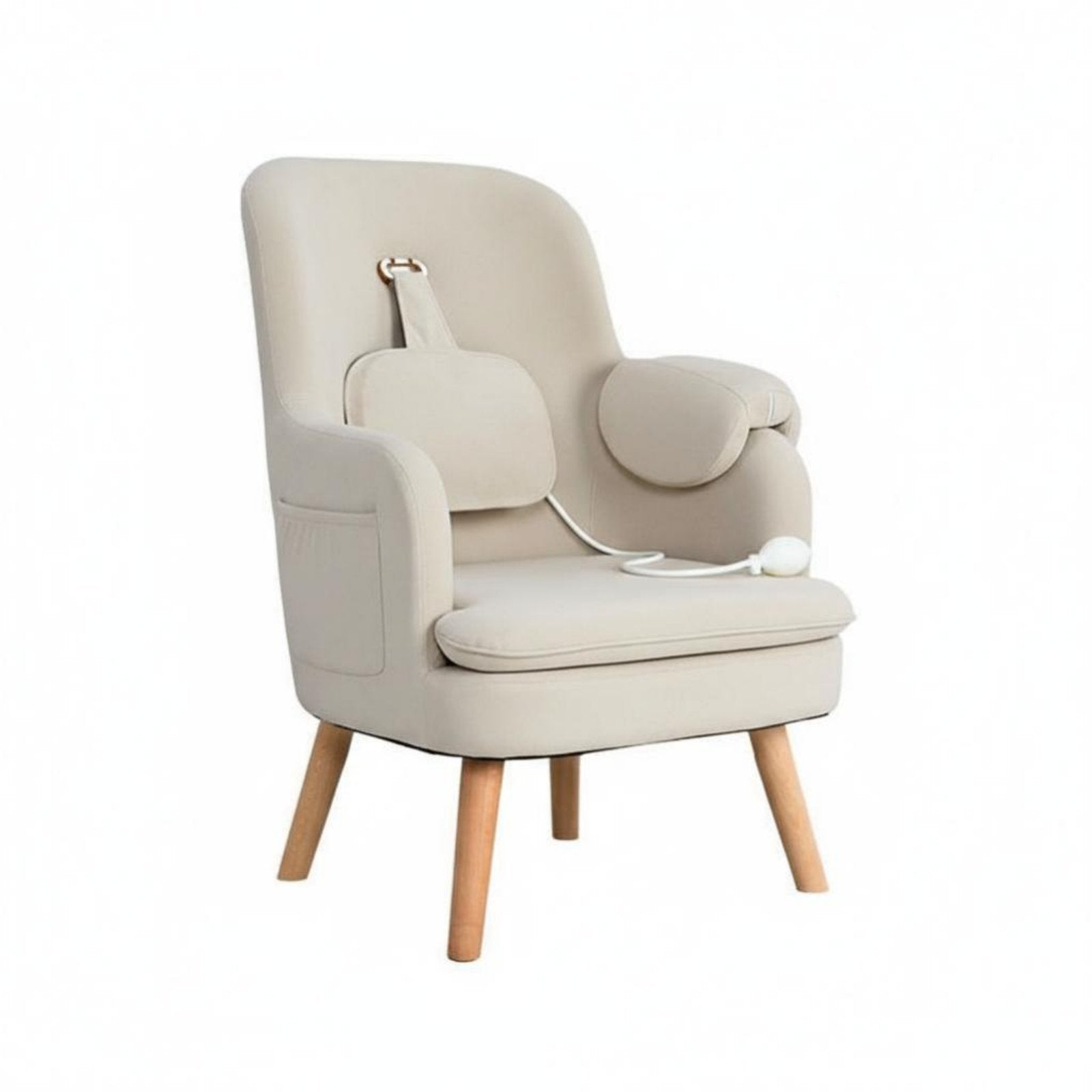 Electric Nursing Chair with Footrest High-Spine Design Maternity Armchair Adjustable Support Sturdy Wood Base for Bedroom