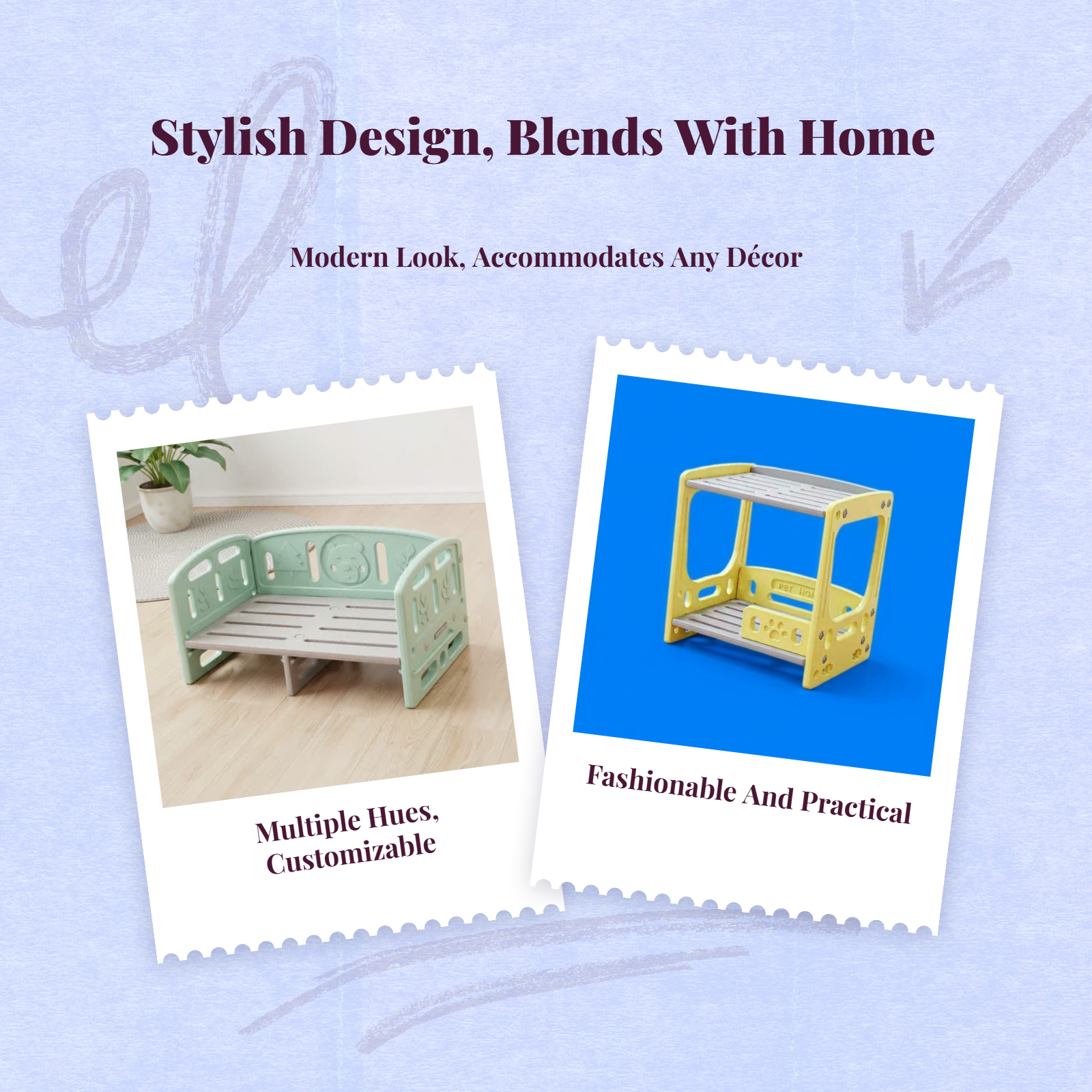 Washable mesh pet bed, non-slip base.