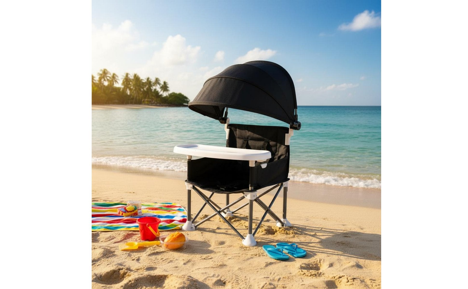 Beach Chair with Canopy Foldable Kids Camping Chair Fade Resistant for Babies