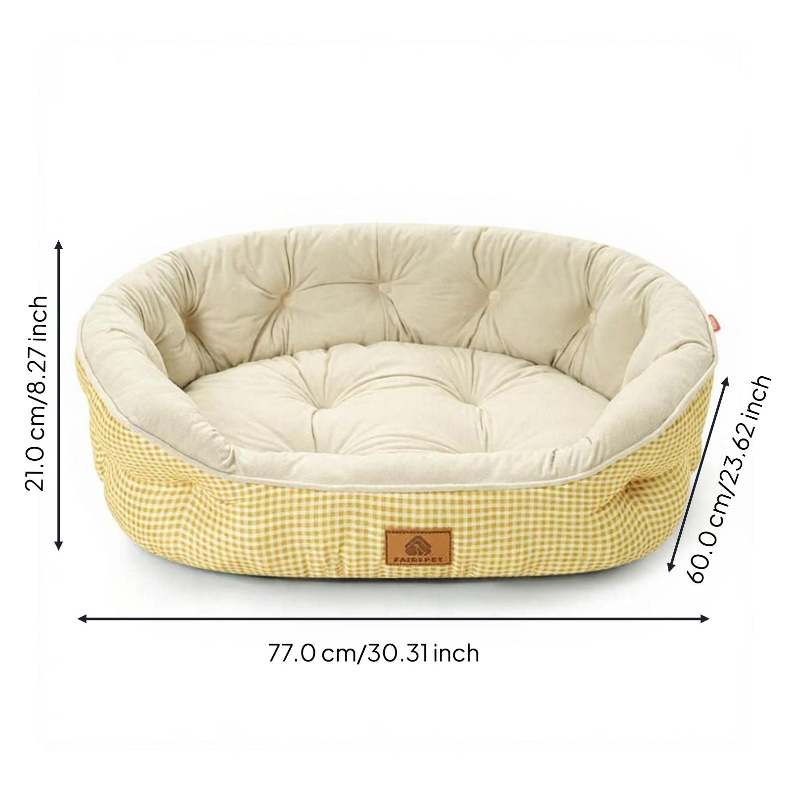 Plush dog bed, non-slip, easy-clean