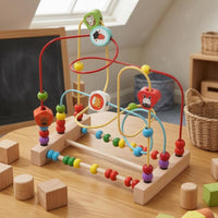 Wooden Bead Maze Hands-on Creature Bead Maze Polished Edges for Children