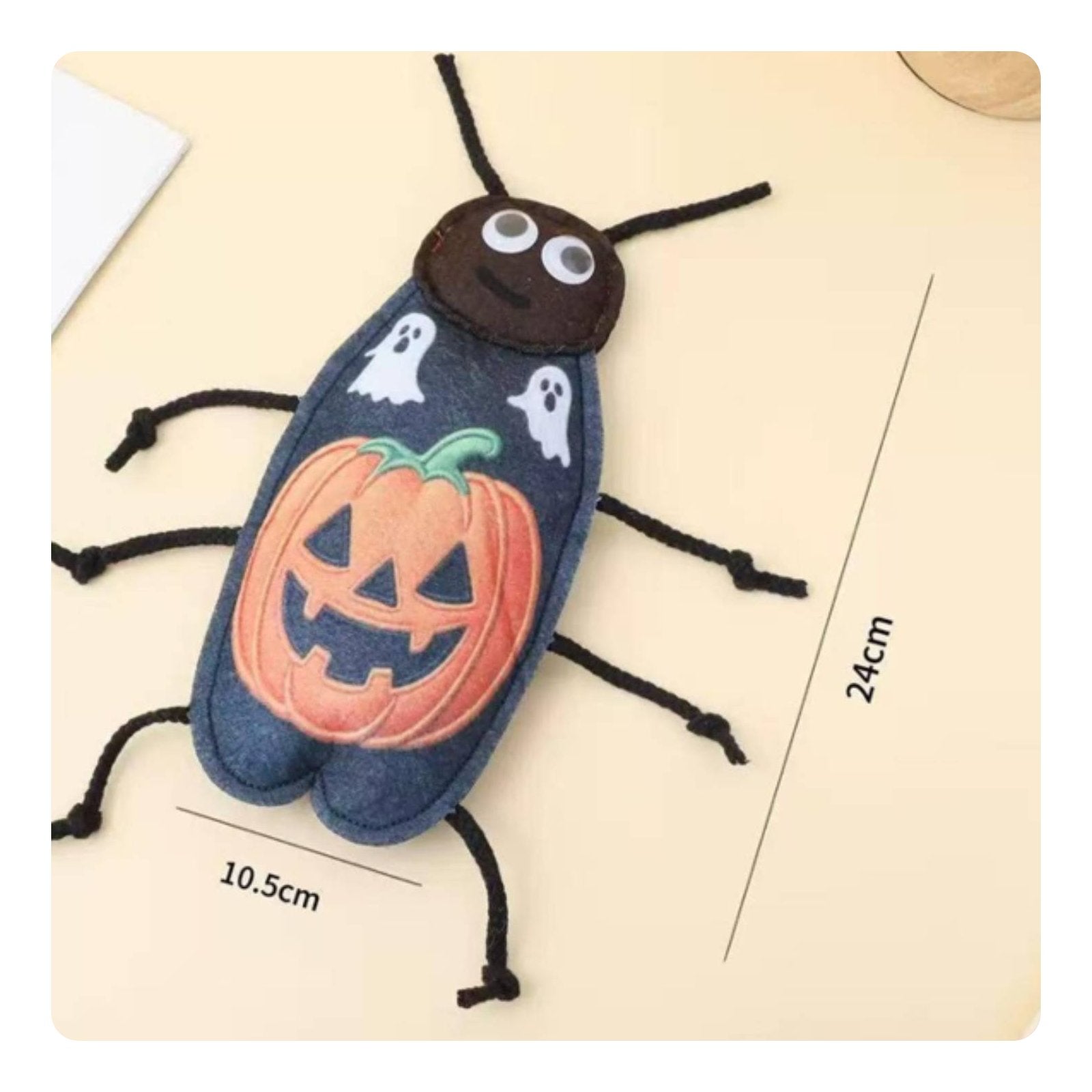 Creepy-Crawly Feline Toy Stitched Stuffed Feline Teaser Printed Markings