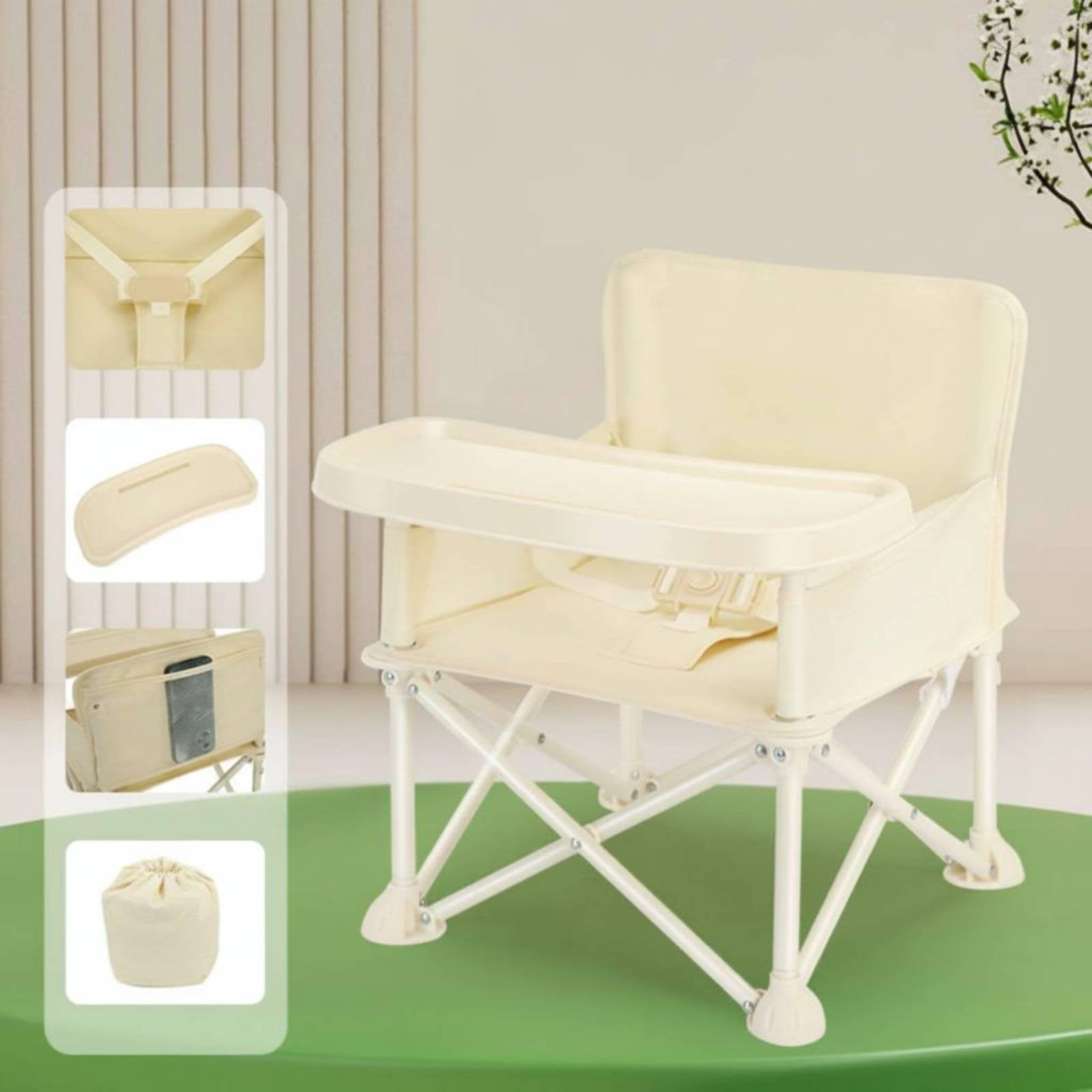 Baby Beach Chair Foldable Folding Baby Chair 5-Point Harness for Babies, Infants