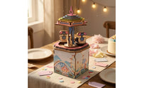 Wooden Puzzle musical box Compact DIY Wooden Puzzle Ornament Decorative Mechanical Model Kit for