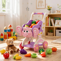 Kids Shopping Toy Trolley Toy Role-Playing Pretend Shopping Toy Trolley Working Wheels Screenunplugged Fun for Boys and Girls