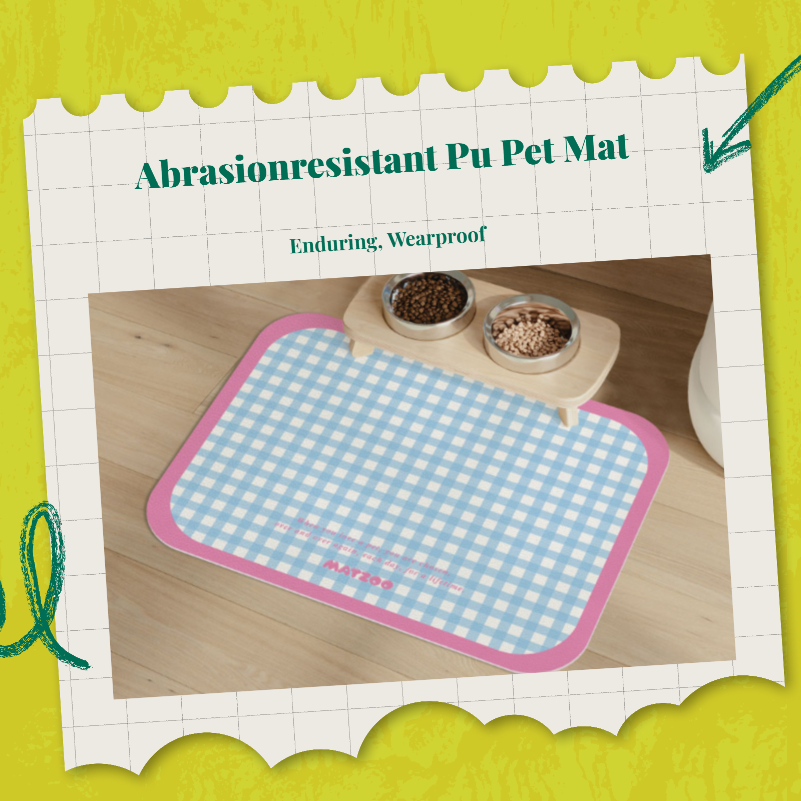 Pet Feeding Mat, Water-Resistant Cat and Dog Food Placemat, Non-Slip, Easy to Clean, Leak-Resistant, Suitable for Bowls