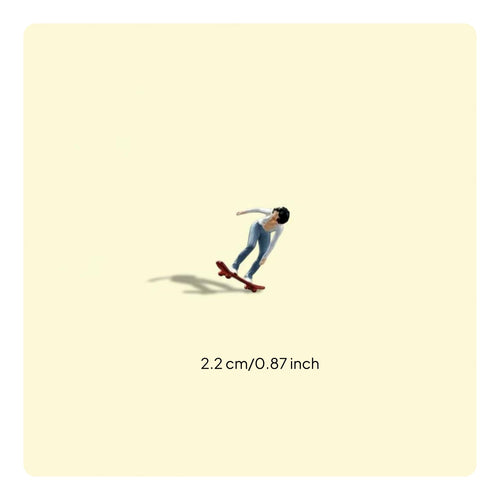 1/64 Scale Skateboarder Figure Dynamic Pose 1:64 Skateboarder Figure