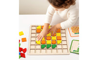 Wooden Mosaic Game Picture Cards Mosaic Tile Matching Game Fine Movement Skills
