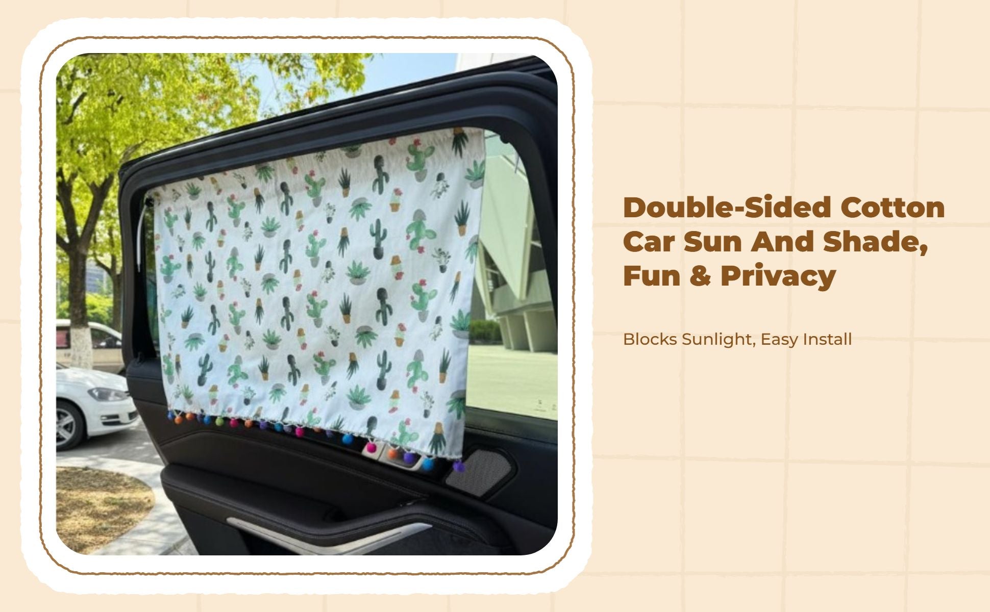 Car window shade, sun protection, privacy screen, infant side window sun block, easy installation, universal fit