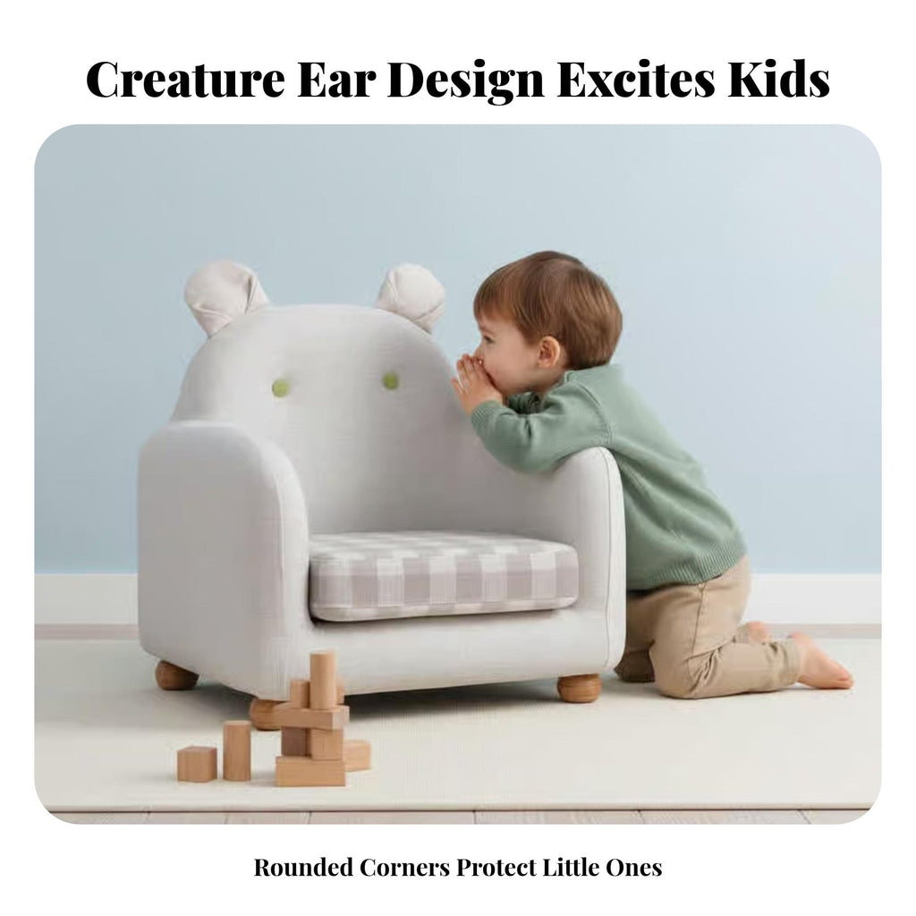 CreatureThemed Loveseat Removable and cleanable Cover kids' Furniture Cute Cartoon Design dense Foam padding for Parents