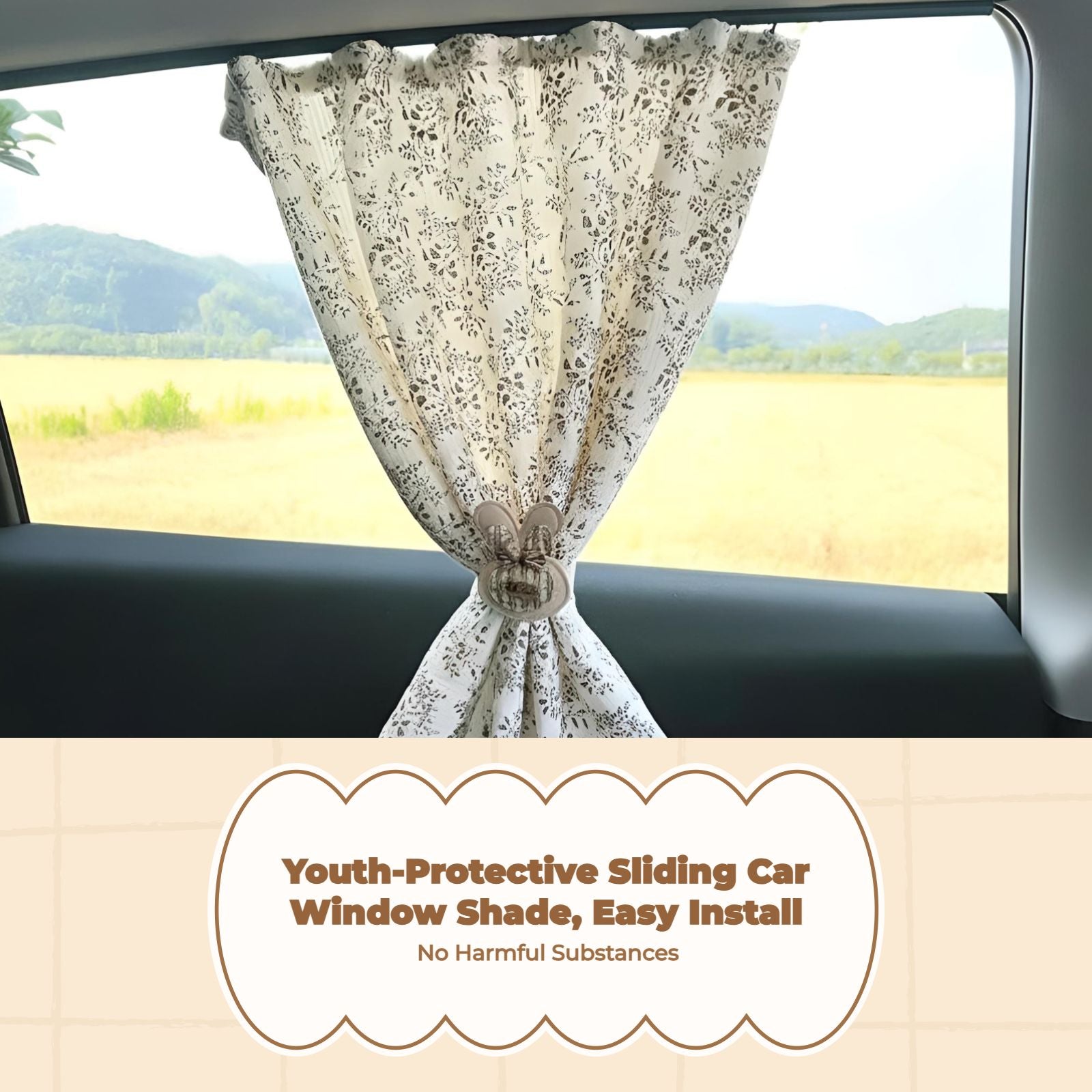 Car window sunshield, sliding shade, sunlight protection, privacy, infant and kids side window sun shield, easy installation, universal fit
