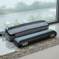 16-Hole Flute Case Set Shoulder Strap Flute Hard Case with Gig Bag Padded Lining Musical Instrument Accessory for Travel
