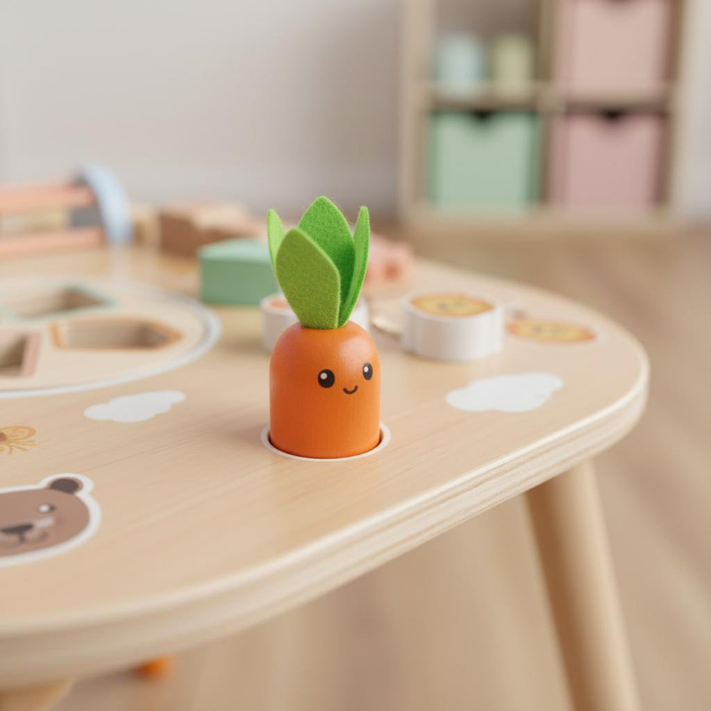 Wooden Activity Table Children's Lumber Young Child Busy Table Rounded Corners Young Child Activity Center for Infants