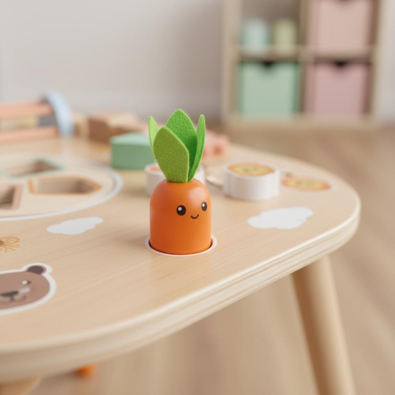 Wooden Activity Table Children's Lumber Young Child Busy Table Rounded Corners Young Child Activity Center for Infants