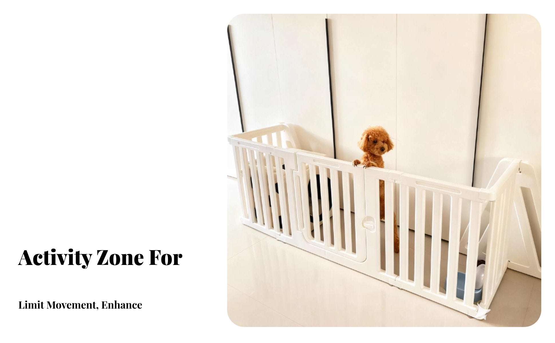 adaptable Puppy Gate Configurable Shape Dog Playpen Easy Assembly for Indoor, Home