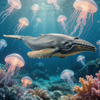 Baleen Marine Mammal Model Educational Baleen Marine Mammal Figure Detailed Life Model for Desk Display