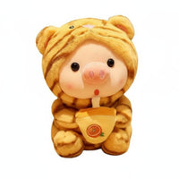 Tea Pig Plushie Cute Design Pig Plushie Cuddly for Bedroom, Girls, Couples