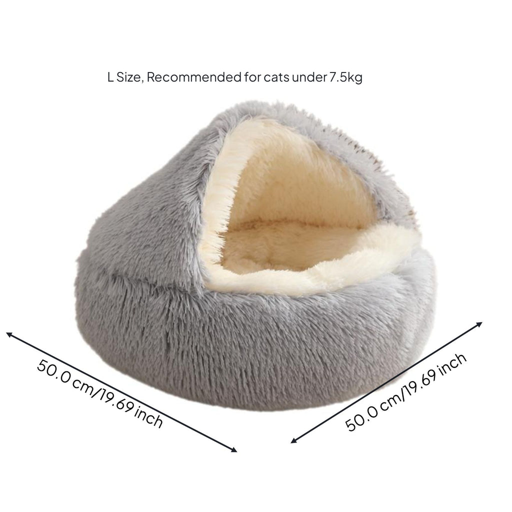 Washable plush cat bed, non-slip