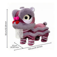 Lion Dance Stool Padded Cushioned Textile Lion Stool Rounded Head Kids Furniture for Children