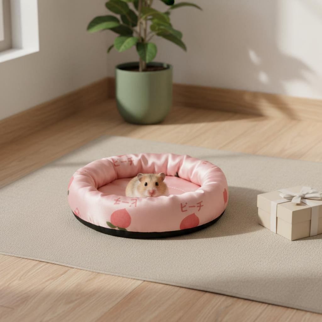 Hamster Cooling Bed Soft and Comfortable Round Guinea Pig Nest Washable