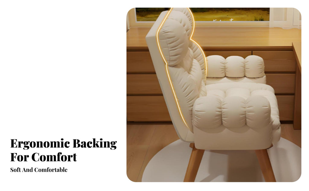 Upholstered Rotate Armchair High Spine Support Lounge Chair Thickly Padded Modern & Look for Readers, Homeowners, Bedroom