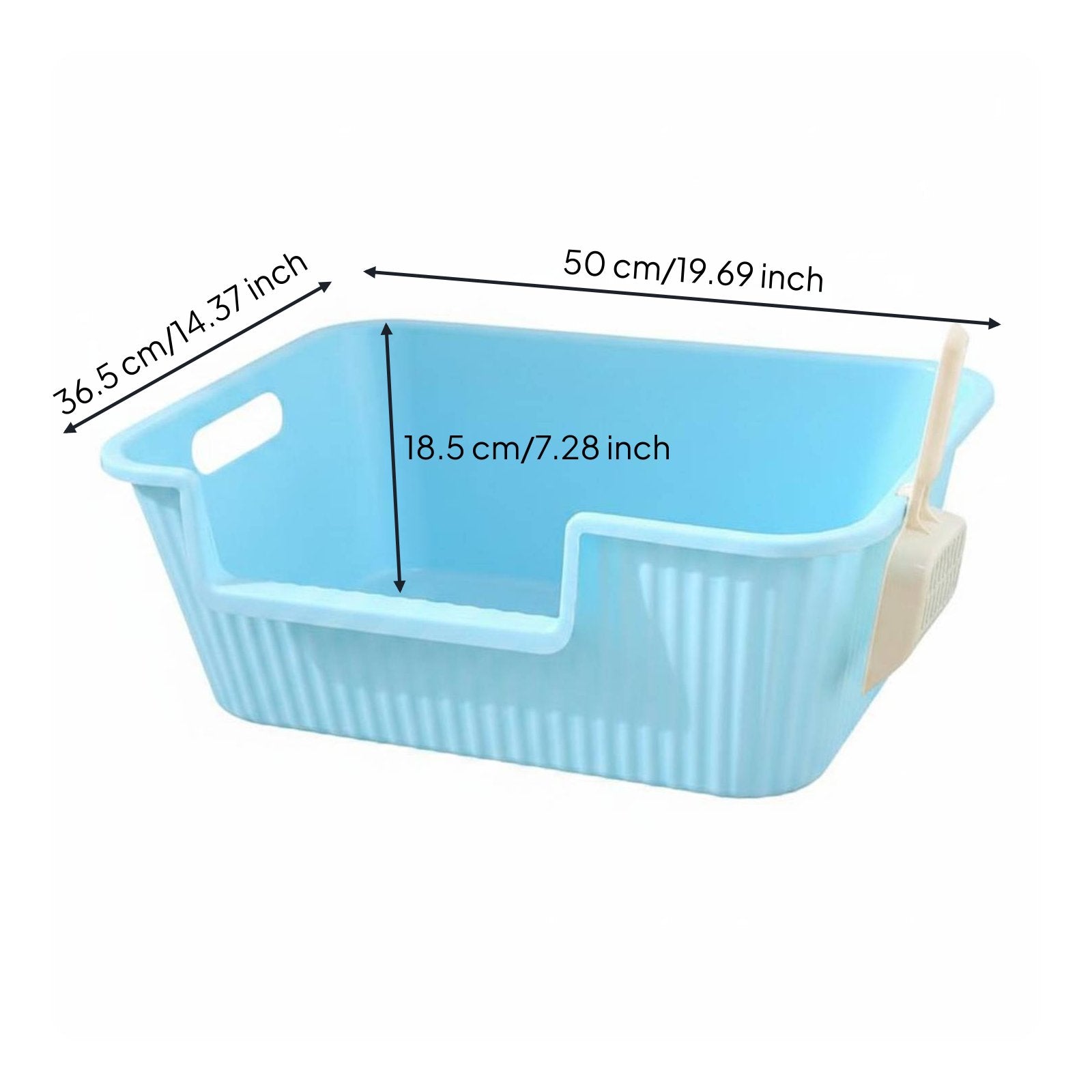 Square Feline Litter Box Easy to Petcare Toilet Polished Surface for Home