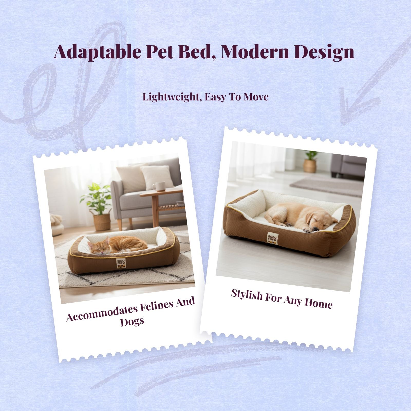 Air Fiber Pet Sofa, Removable Cover