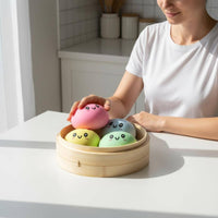 4 Pieces Steamed Bun Toy Rounded Cartoon Figure Long-Lasting