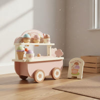 Wooden Play Kitchen Realistic Accessories Pretend Fridge Set Safe Materials