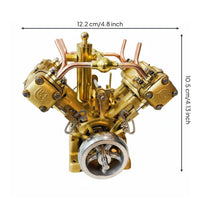 Dual Cylinder Engine Model Mechanical Aesthetic Miniature Steam Engine