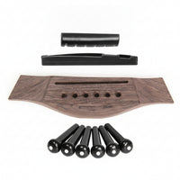 Instrument Parts Guitar Bridge Saddle Nut Set Brown Wood Grain Rosewood