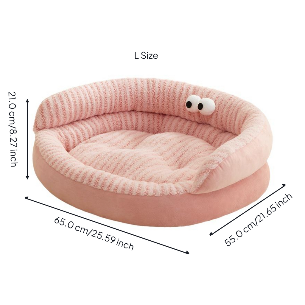 Supportive indoor dog bed for small and medium pets.