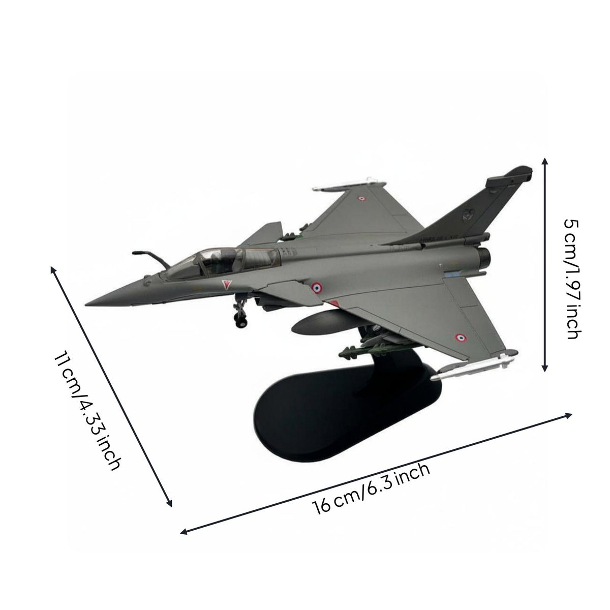 1/100 Scale Rafale C Model Pre-Assembled Rafale Fighter Jet Model Collectible Item 1:100 Toy-Sized Fighter Plane for Enthusiasts, Shelf Ornament