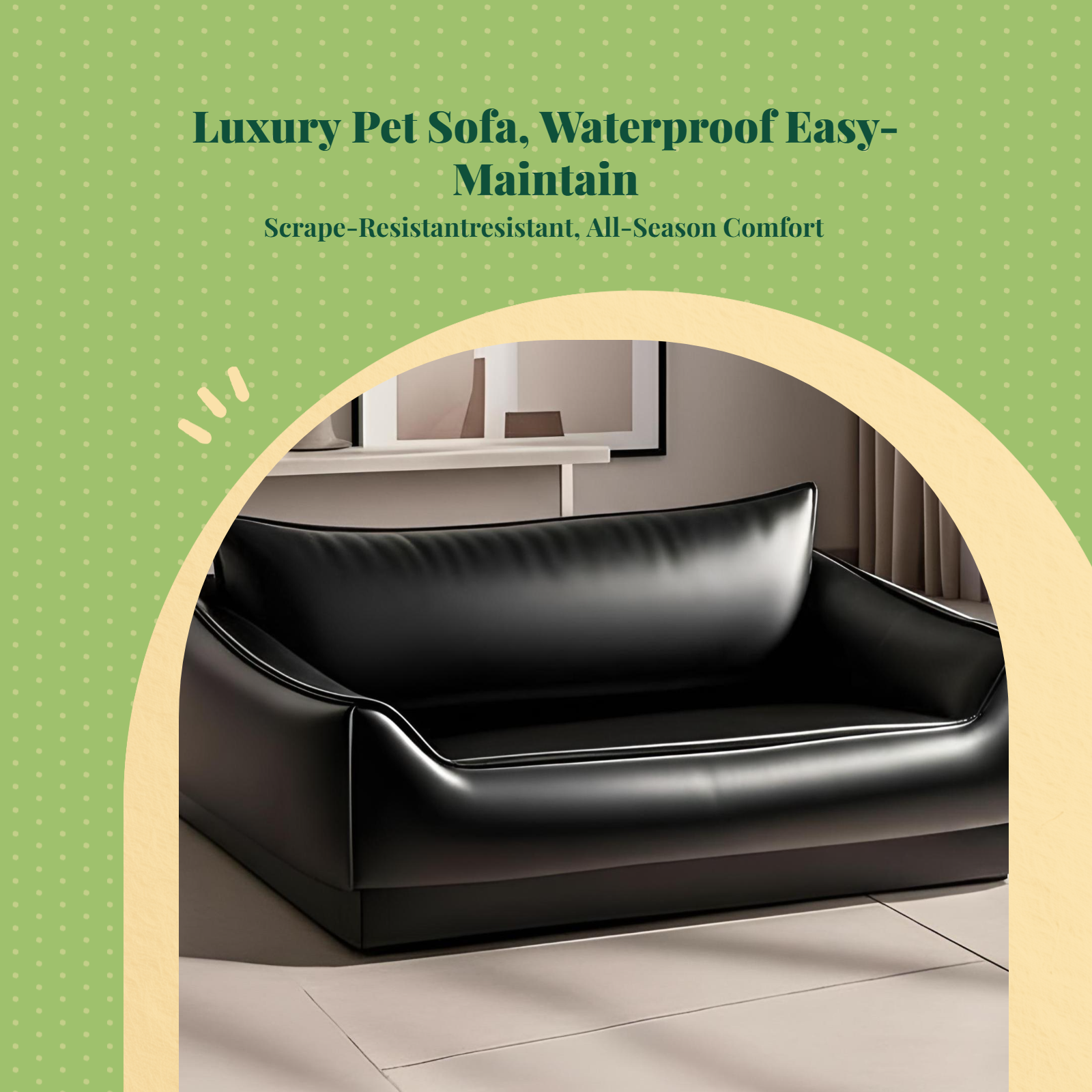 Water-resistant dog bed, removable cover