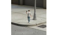 1:64 Scale Mobile Photo Figure Young Man Figurine Hand Painted Tiny Person Model