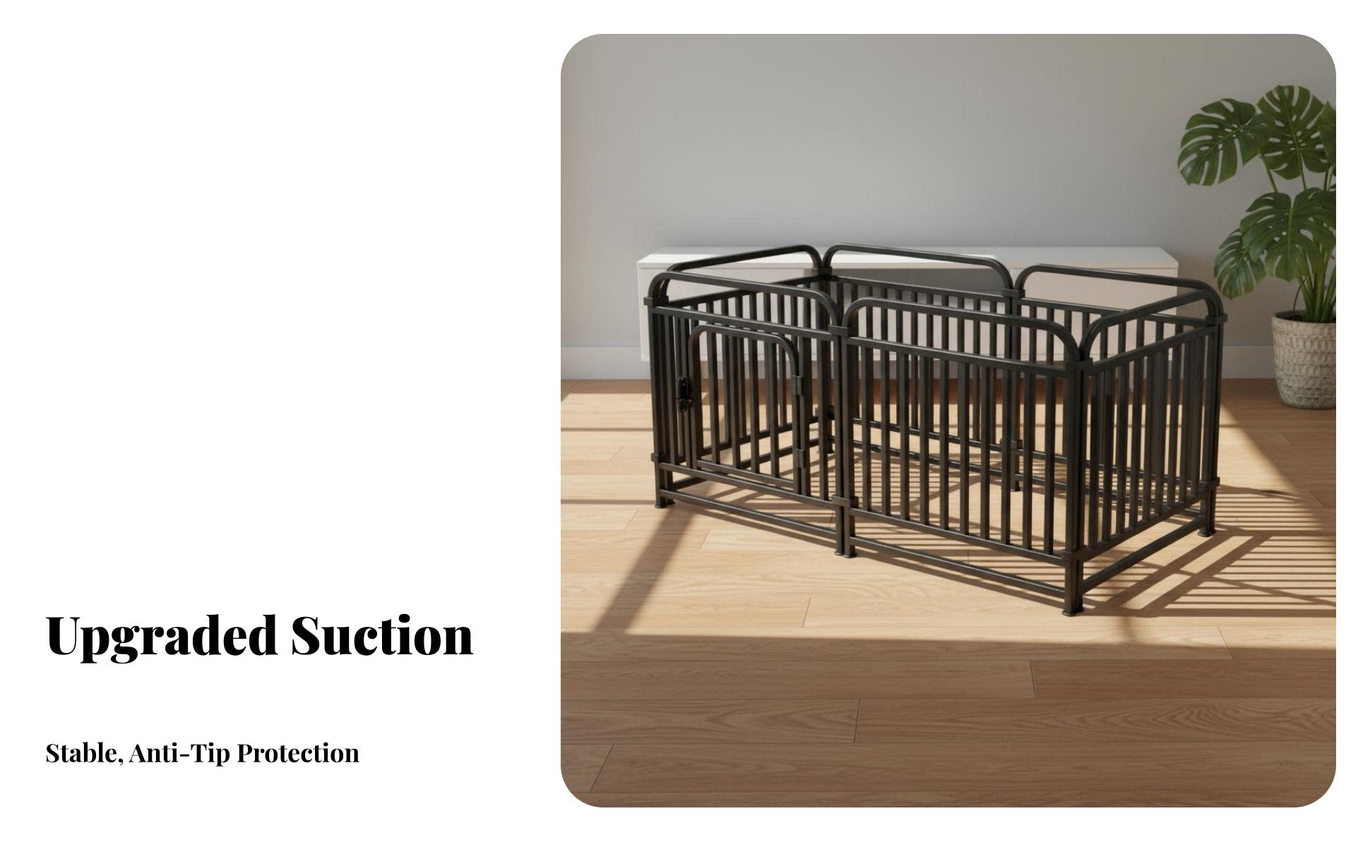 Customizable Suction Pad Fence Anti-Push Design pet Gate Reinforced rods Tooleffortless Assembly for Indoors