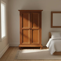 1:12 Dollhouse Wardrobe Realistic Wood Look Wooden Double Door Wardrobe