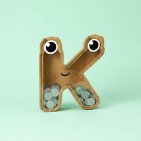 Transparent Letter Bank Clear Design Wooden Letter Piggy Bank for Young Children