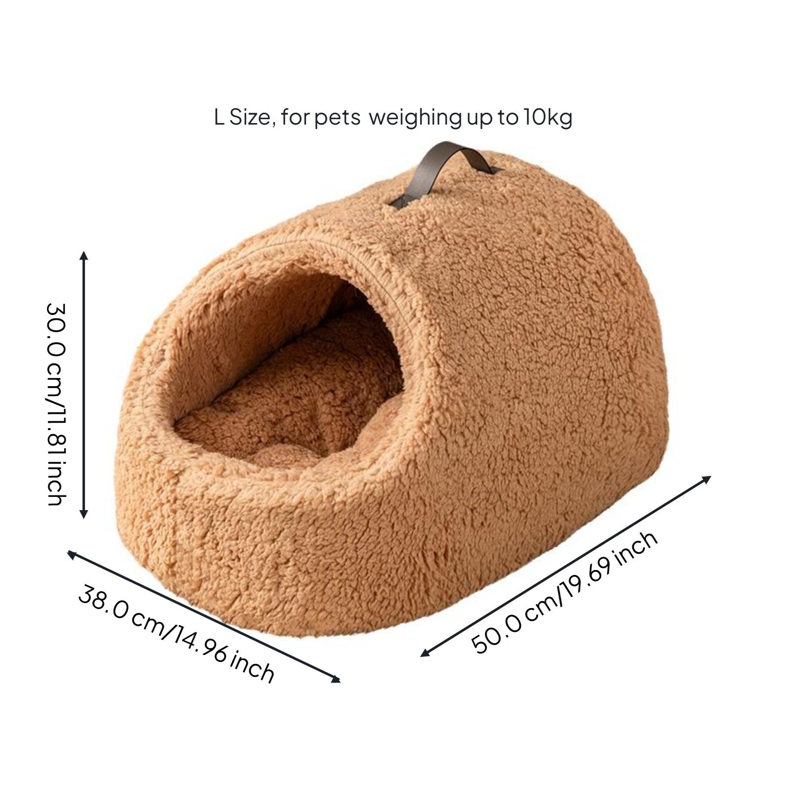 Lambswool cat bed, enclosed, warm.