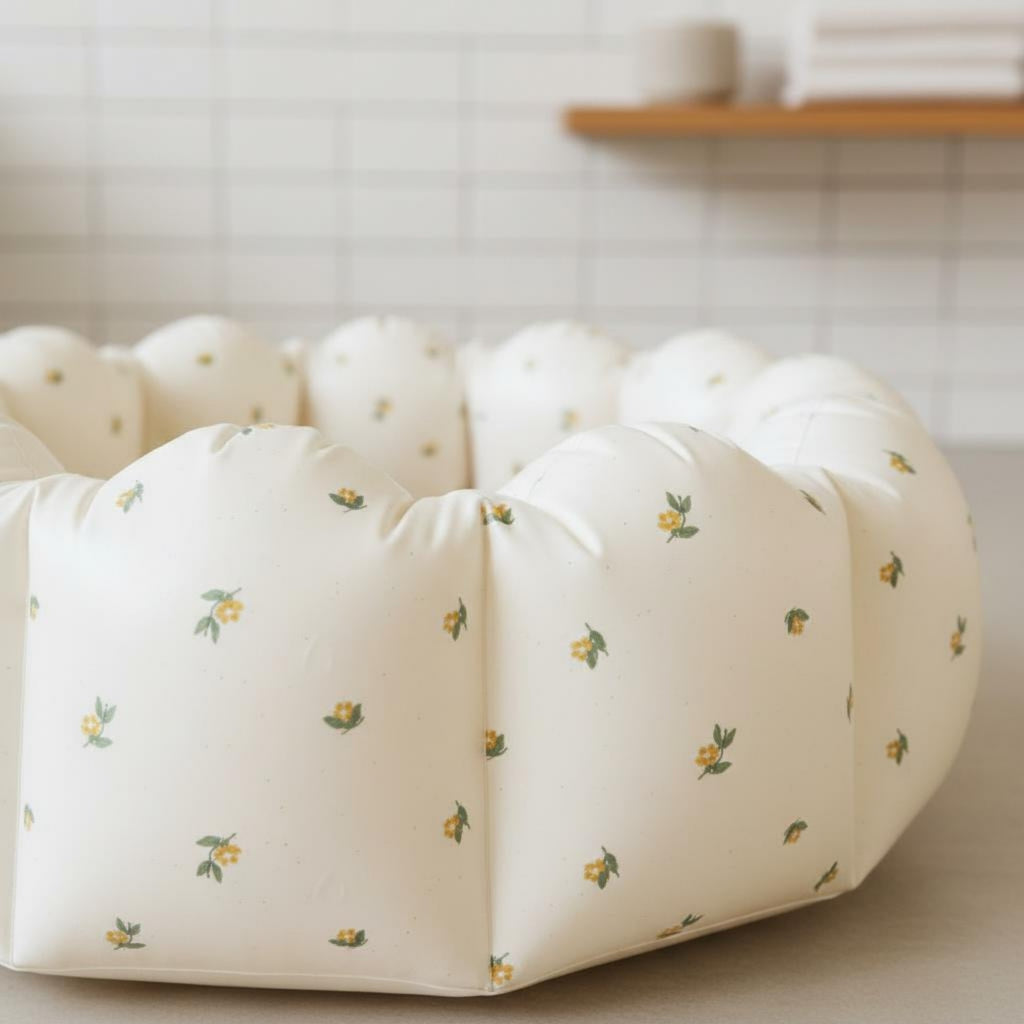 Inflatable Baby Bath Pool Floral Print Inflatable Bathtub Home Use