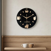 Coffee Cup Wall Clock Decorative Timepiece Easy Installation for Cafe Owners