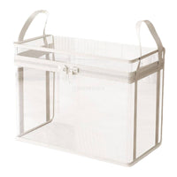 Soft Toy Storage Container Carry Handles Clear Toy Bin Rectangular