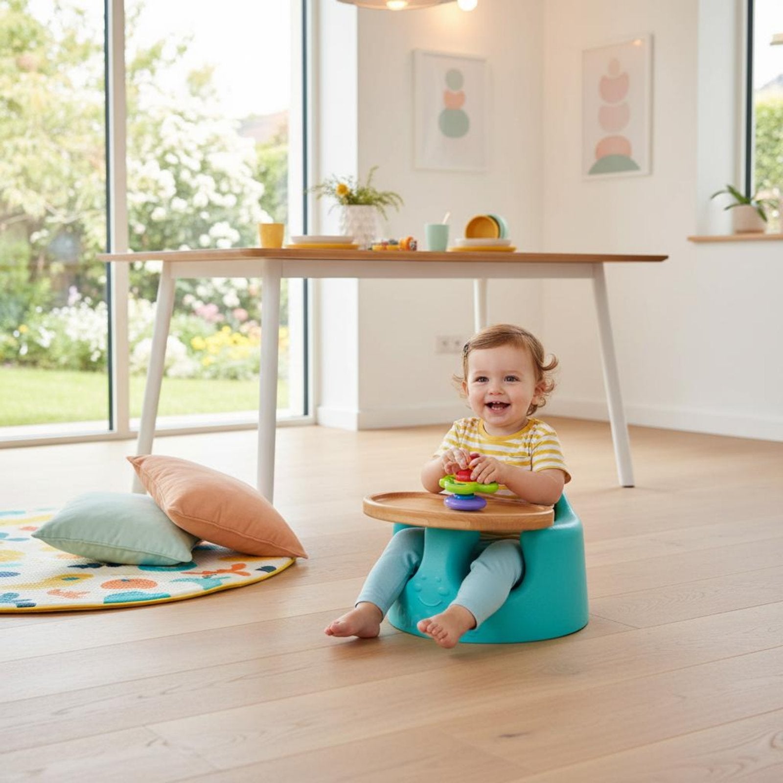 Learn-to-Sit Training Chair Spine Protection Portable Baby Dining Chair for Home