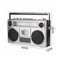 Tabletop Radio-Cassette Player Carry Handle Desktop Boombox Portable Cassette Radio Telescoping Antenna